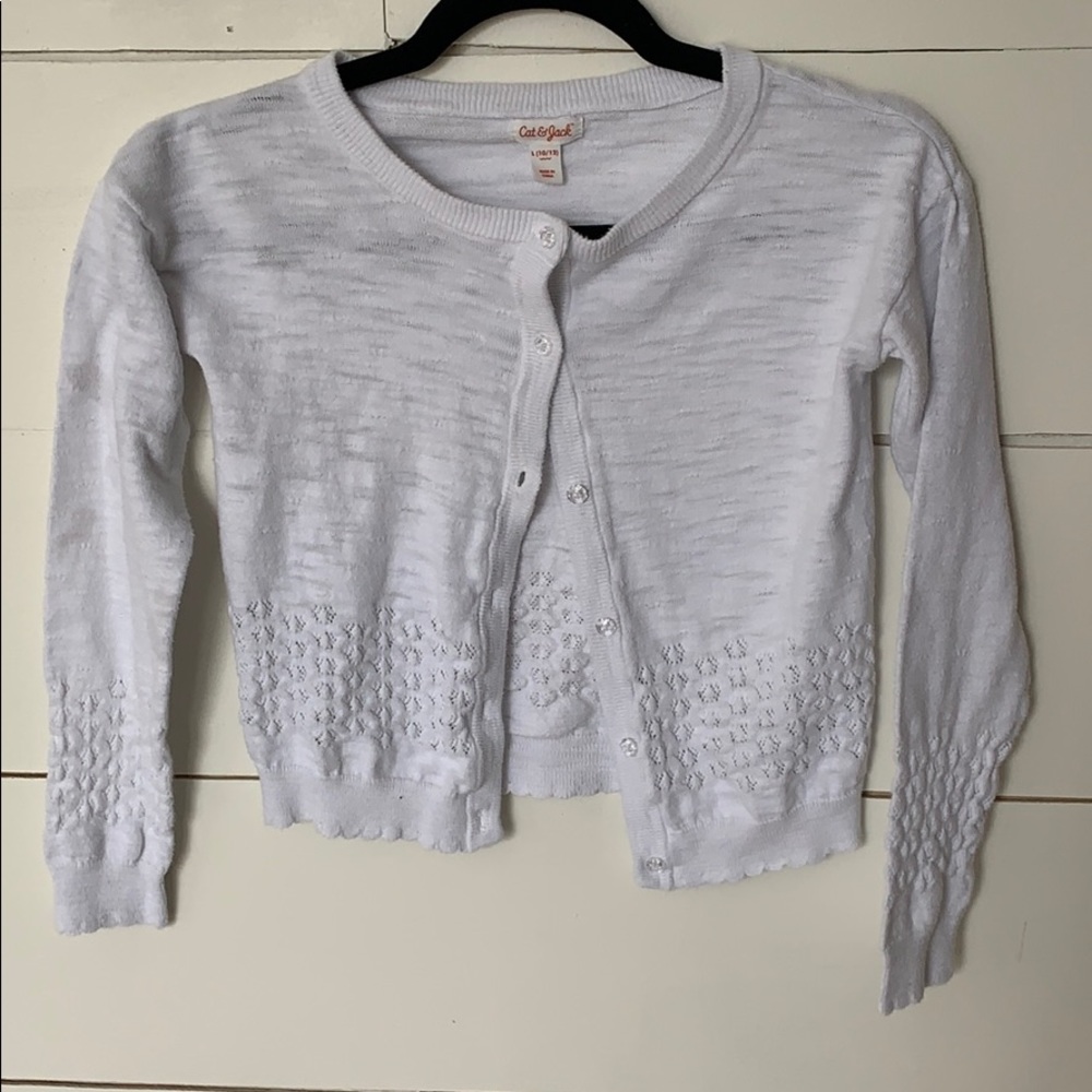 Girls white Cat and Jack cardigan